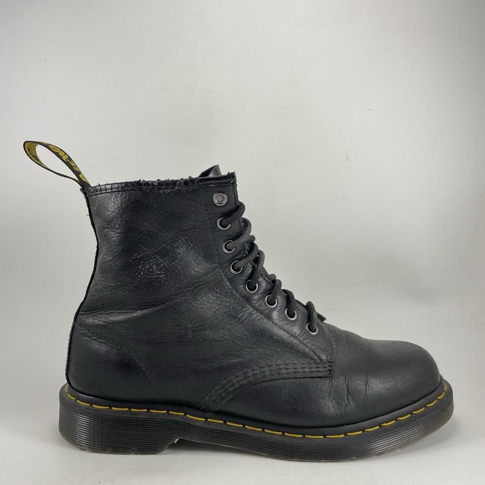 Dr. Martens 20846 Combat Boots Mens Size 10 Black Leather 8 Eye Lace Up